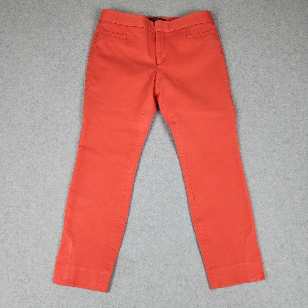 Banana Republic Sloan Pants Womens 4P Coral Slim Fit Ankle Business Casual Twill